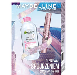 Maybelline Zestaw Lash Sensational Sky High wydłużający tusz do rzęs Black 7.2ml + Garnier płyn micelarny 3w1 400ml