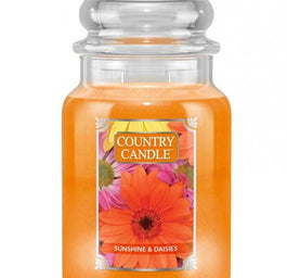 Country Candle Duża świeca zapachowa z dwoma knotami Sunshine & Daisies 652g