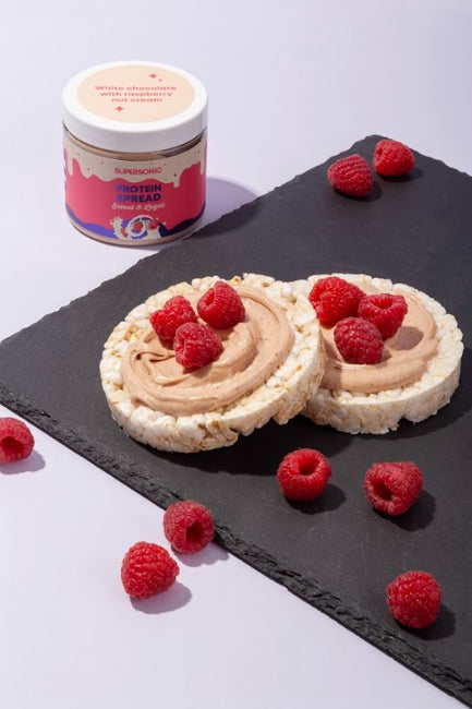 Supersonic Krem orzechowy o smaku białej czekolady z malinami 160g