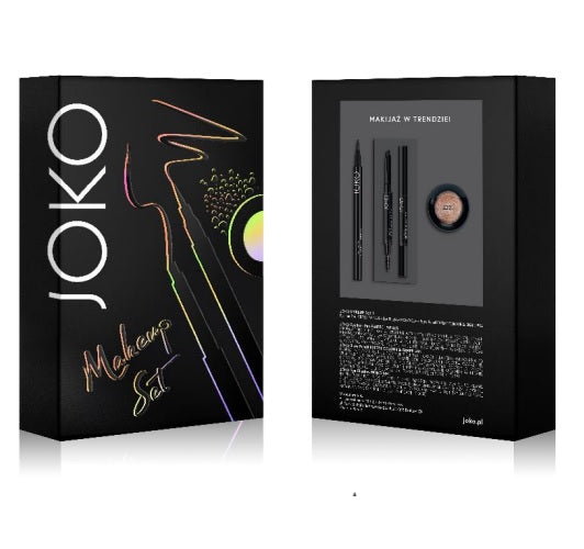 Joko Makeup Set 2 zestaw Eyeliner Perfect Wings + Brow Pencil 4 + Eyeshadow Mono 504