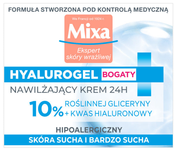 MIXA Hyalurogel bogaty krem intensywnie nawilżający 50ml