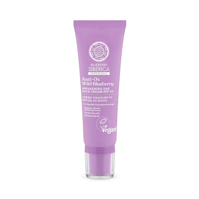 Natura Siberica Blueberry Siberica wegański pobudzający krem do twarzy na dzień z filtrem SPF20 50ml