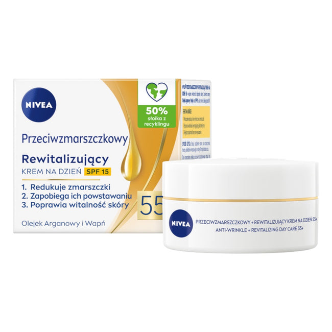 Nivea 2 Pack Przeciwzmarszczkowy+ Rewitalizujący krem na dzień i krem na noc 55+ 2x50ml