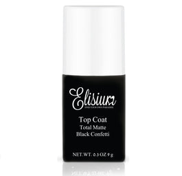 Elisium Top Coat Total Matte matowy top do lakierów hybrydowych Black Confetti 9g