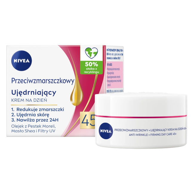 Nivea Przeciwzmarszczkowy + Ujędrniający krem na dzień 45+ 50ml