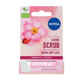 Nivea Caring Scrub pielęgnujący peeling do ust Dzika Róża 4.8g