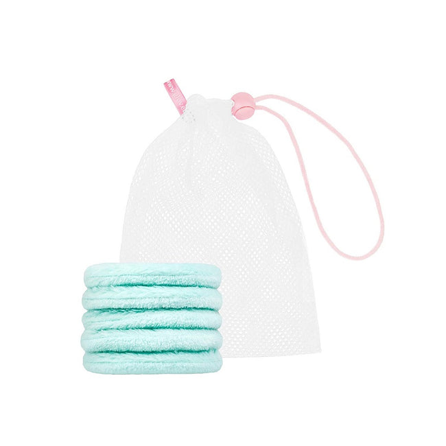 Glov Matcha Latte zestaw Moon Pads waciki do demakijażu 5szt + Kabuki Brush pędzel do makijażu + woreczek