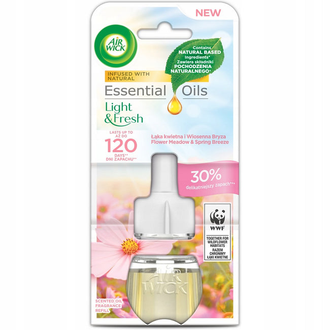 Air Wick Essential Oils wkład do elektrycznego odświeżacza Łąka Kwietna i Wiosenna Bryza 19ml
