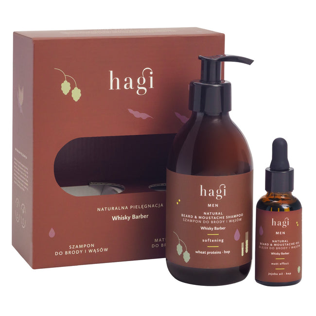Hagi Whisky Barber zestaw szampon do brody 300ml + olejek do brody 30ml