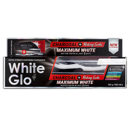White Glo Charcoal + Baking Soda Maximum White Toothpaste wybielająca pasta do zębów 150g/100ml + szczoteczka