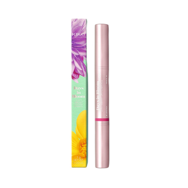 KIKO Milano Days In Bloom 2-In-1 Vibrant Lipstick&Pencil pomadka i konturówka do ust o intensywnym satynowym wykończeniu 06 Pink Life 1g