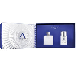 Azzaro Chrome Pure zestaw woda toaletowa spray 50ml + dezodorant sztyft 75ml