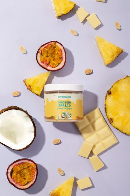 Supersonic Krem orzechowy o smaku białej czekolady z owocami tropikalnymi 160g