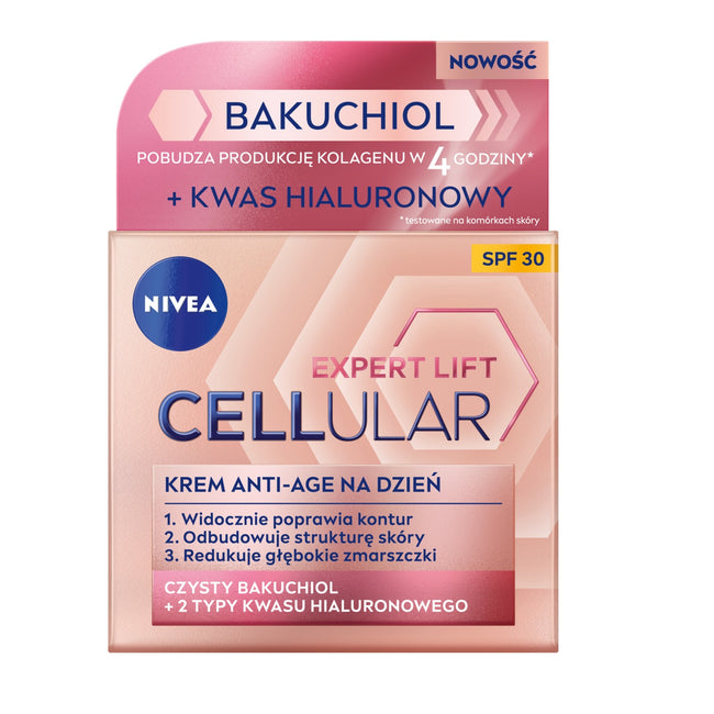 Nivea Cellular Expert Lift zestaw krem anti-age na dzień 50ml + krem anti-age na noc 50ml + profesjonalne serum z retinolem 30ml