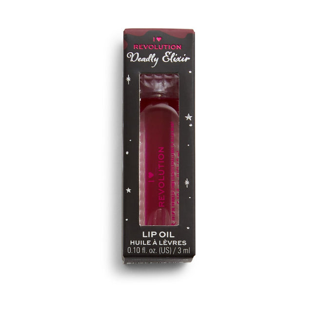 Makeup Revolution I Heart Revolution Lip Oil Elixir olejek do ust Deadly 3ml