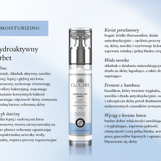 Clochee Hydroaktywny sorbet do twarzy 50ml