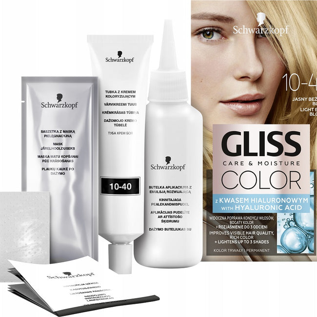 Gliss Color Care & Moisture farba do włosów 10-40 Jasny Beżowy Blond