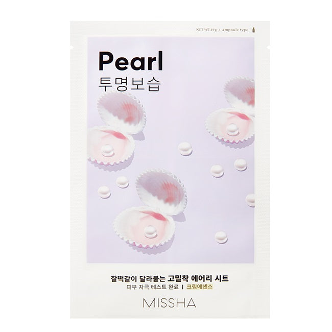 Missha Airy Fit Sheet Mask rozświetlająca maseczka w płachcie z ekstraktem z perły Pearl 19ml