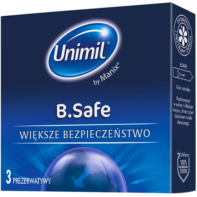 Unimil B.Safe lateksowe prezerwatywy 3szt