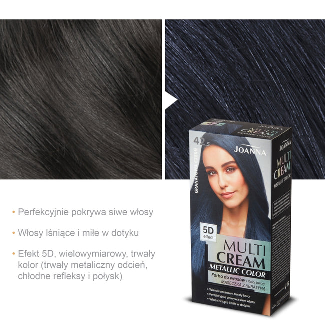Joanna Multi Cream Metallic Color farba do włosów 42.5 Granatowa Czerń