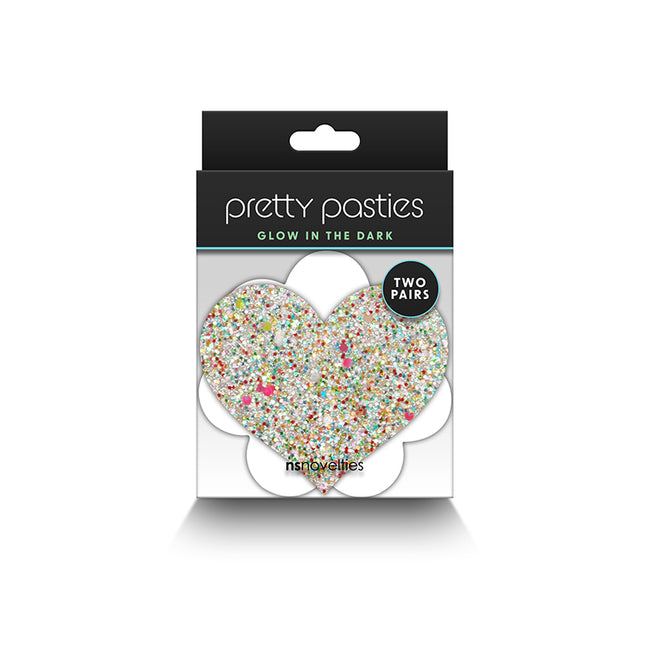 NS Novelties Pretty Pasties nakładki na biust Heart & Flower Glow 2 pary