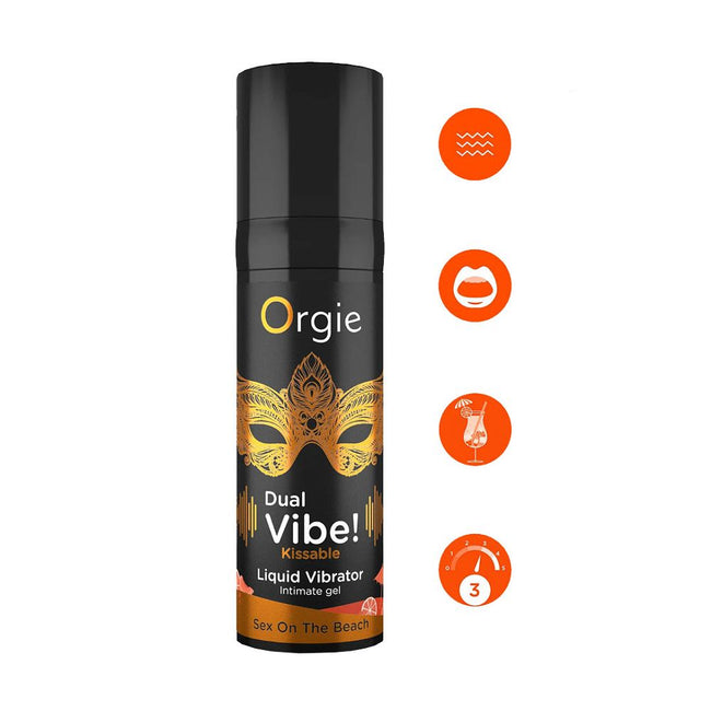 Orgie Dual Vibe! Kissable Liquid Vibrator wibrujący żel intymny Sex On The Beach 15ml