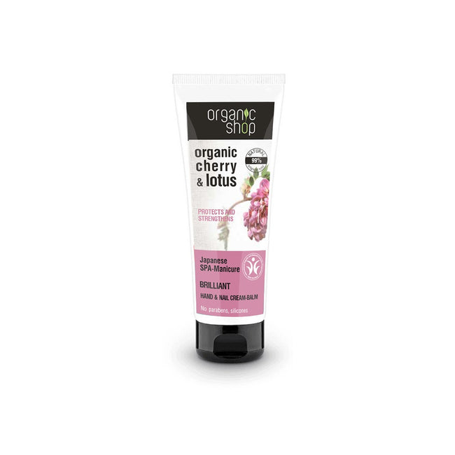 Organic Shop Japanese SPA-Manicure Brilliant Hand & Nail Cream-Balm wzmacniający balsam do rąk i paznokci Cherry & Lotus 75ml