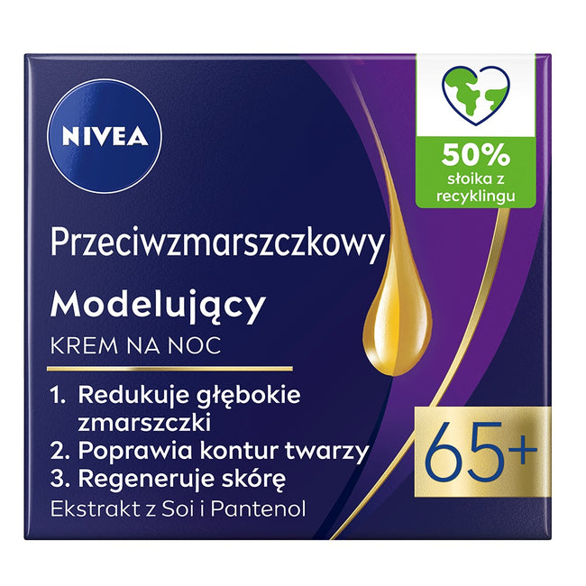 Nivea Przeciwzmarszczkowy + Modelujący krem na noc 65+ 50ml