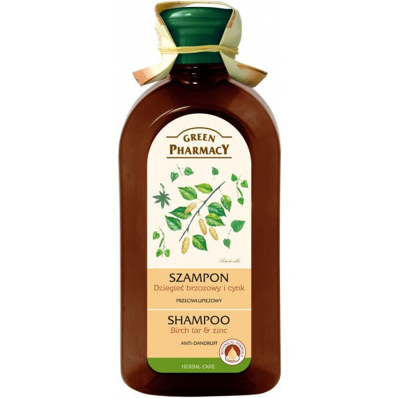Green Pharmacy Anti-dandruff Shampoo szampon przeciwłupieżowy Dziegieć Brzozowy i Cynk 350ml