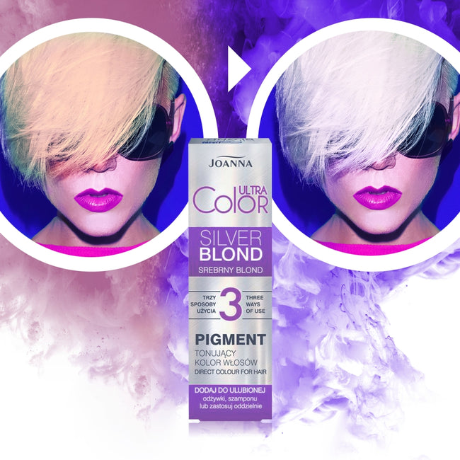Joanna Ultra Color Pigment tonujący kolor włosów Srebrny Blond 100ml