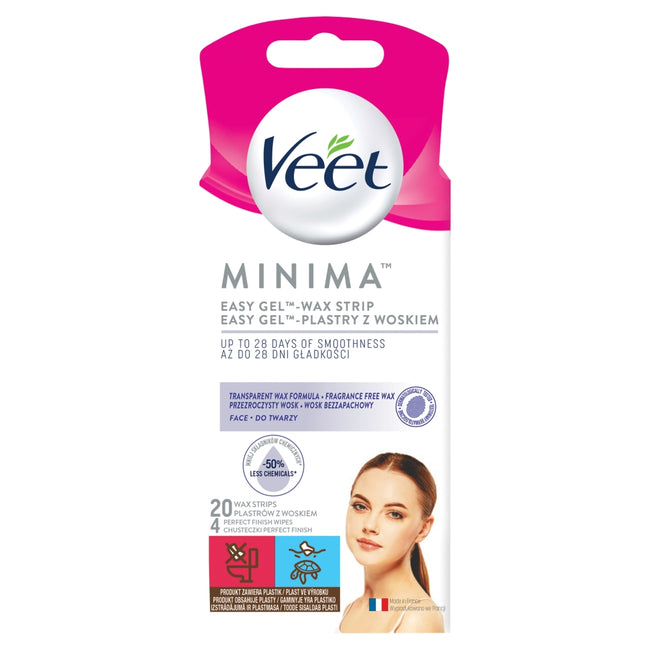 Veet Minima Easy-Gel plastry z woskiem do twarzy 20szt