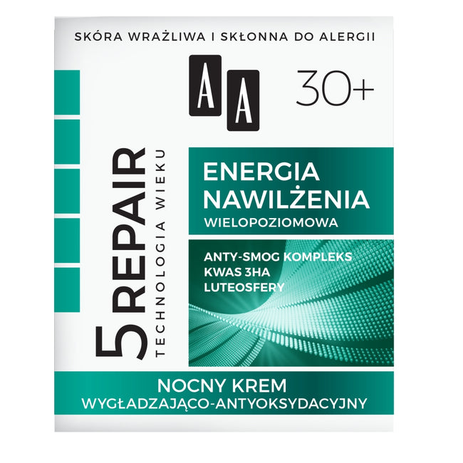 AA Technologia Wieku 5Repair 30+ Energia Nawilżenia krem na noc wygładzająco-antyoksydacyjny 50ml