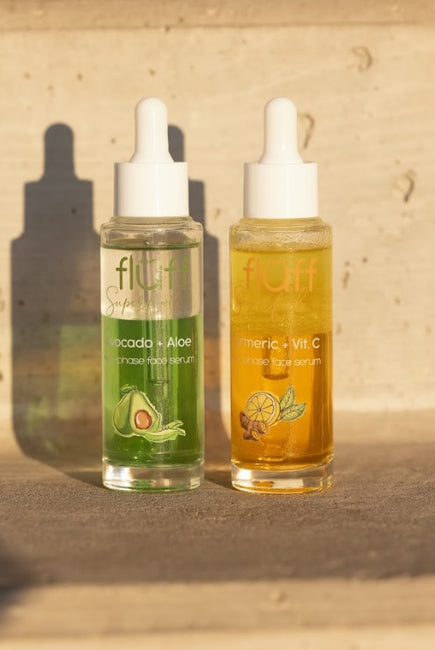 Fluff Two-Phase Face Serum booster dwufazowy do twarzy Aloes i Awokado 40ml