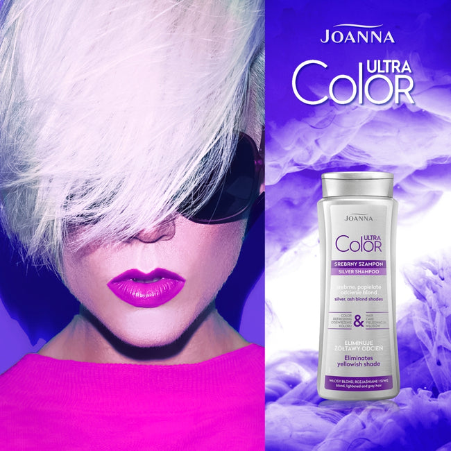 Joanna Ultra Color srebrny szampon do włosów srebrne popielate odcienie blond 400ml