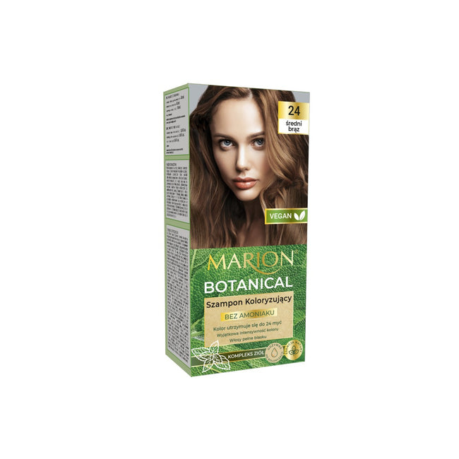 Marion Botanical szampon koloryzujący bez amoniaku 24 Średni Brąz 90ml