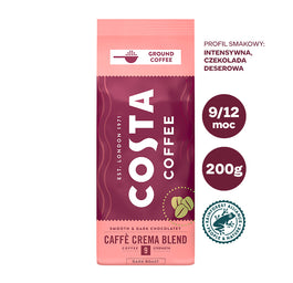 COSTA COFFEE Caffe Crema Blend kawa palona mielona Dark Roast 200g
