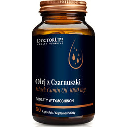 Doctor Life Black Cumin Oil olej z czarnuszki 1000mg suplement diety 60 kapsułek