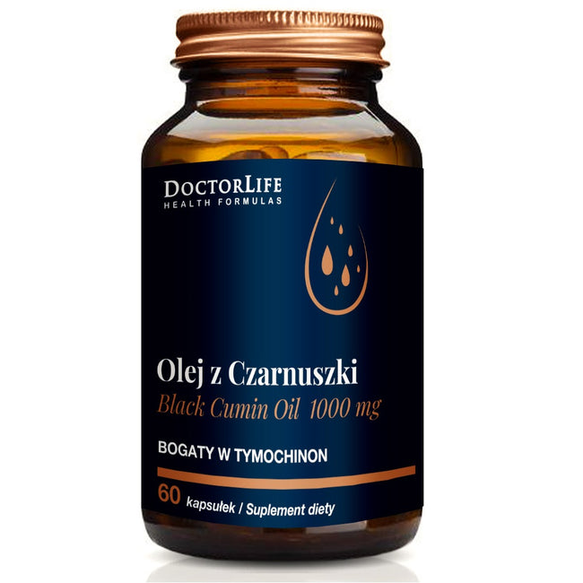 Doctor Life Black Cumin Oil olej z czarnuszki 1000mg suplement diety 60 kapsułek