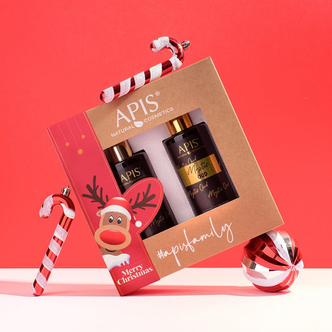 APIS Mystic Oud zestaw odżywczy balsam do ciała i rąk 300ml + nawilżający żel do mycia ciała 300ml
