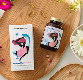HealthLabs OmegaMe Prenatal kwasy tłuszczowe Omega 3 DHA i EPA z ryb z witaminą D3 suplement diety 60 kapsułek