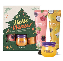 Frudia Hello Winter zestaw balsam do ust 10ml + krem do rąk 2x30ml