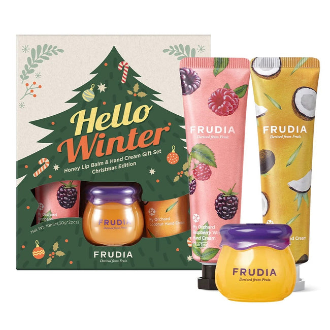 Frudia Hello Winter zestaw balsam do ust 10ml + krem do rąk 2x30ml