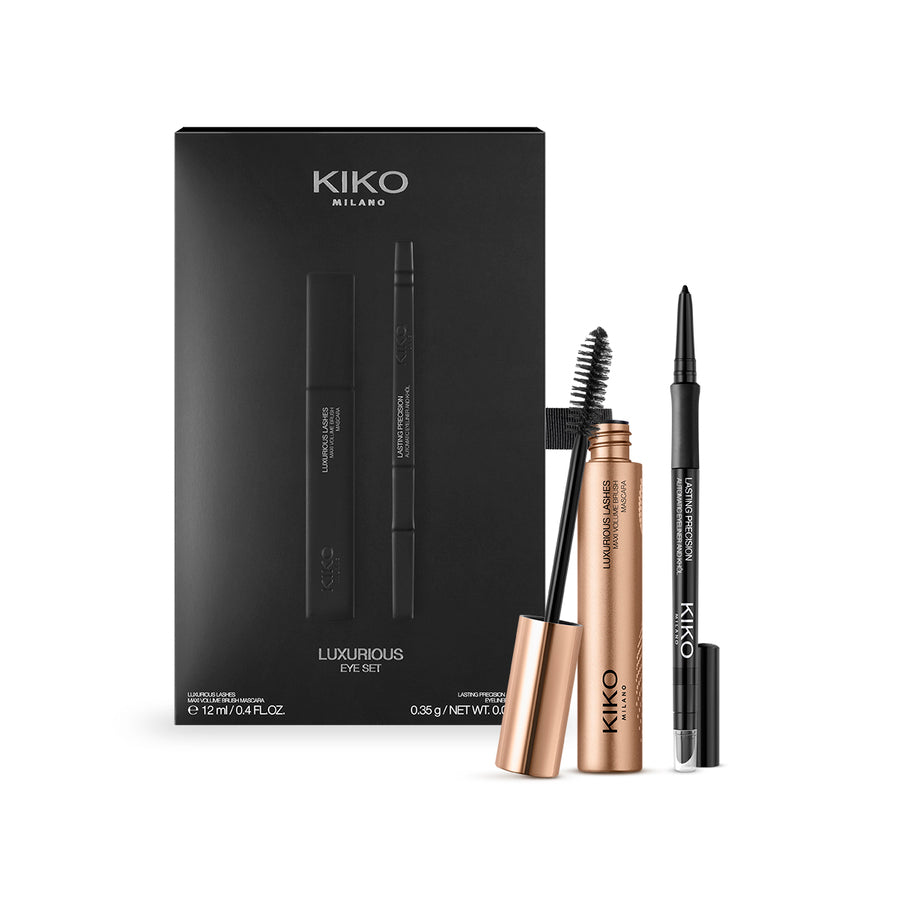 Luxurious Eye Set zestaw tusz do rzęs nadający wyjątkową objętość 12ml + kredka do oczu 16 Black 0.35g