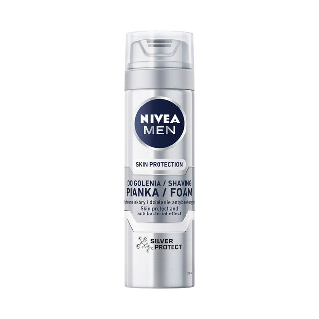 Nivea Men Silver Protect zestaw pianka do golenia 200ml + balsam po goleniu 100ml + antyperspirant roll-on 50ml + żel pod prysznic 250ml
