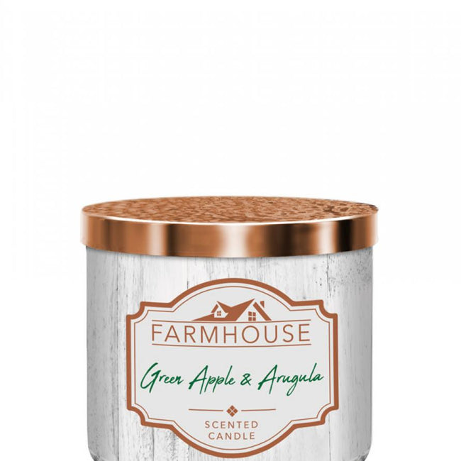 Kringle Candle Farmhouse świeca zapachowa z trzema knotami Green Apple & Arugula 411g