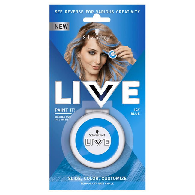 Schwarzkopf Live Paint It! zmywalna kreda do włosów Icy Blue 33g