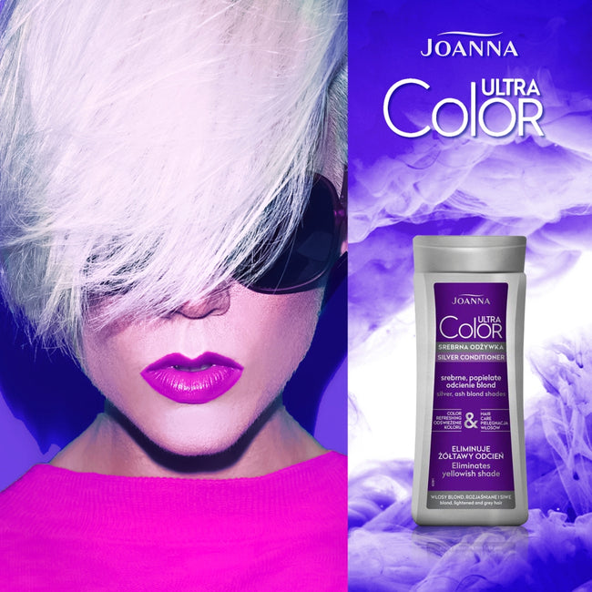 Joanna Ultra Color srebrna odżywka do włosów srebrne popielate odcienie blond 200g