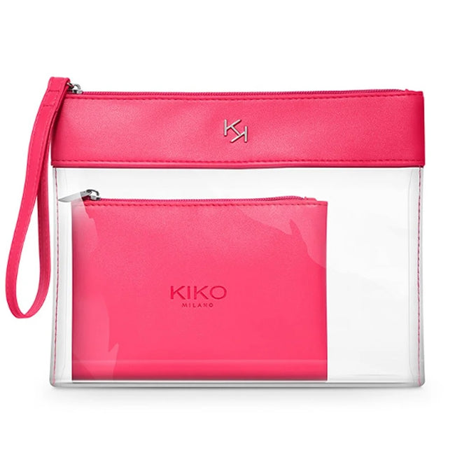 KIKO Milano Transparent Beauty Case przezroczysta kosmetyczka z wewnętrzną saszetką 002 Fuchsia