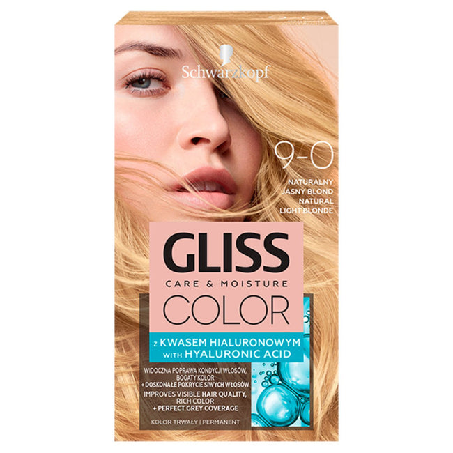 Gliss Color Care & Moisture farba do włosów 9-0 Naturalny Jasny Blond