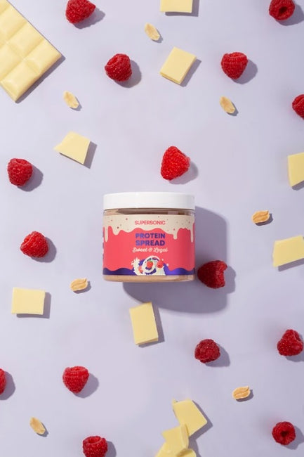 Supersonic Krem orzechowy o smaku białej czekolady z malinami 160g